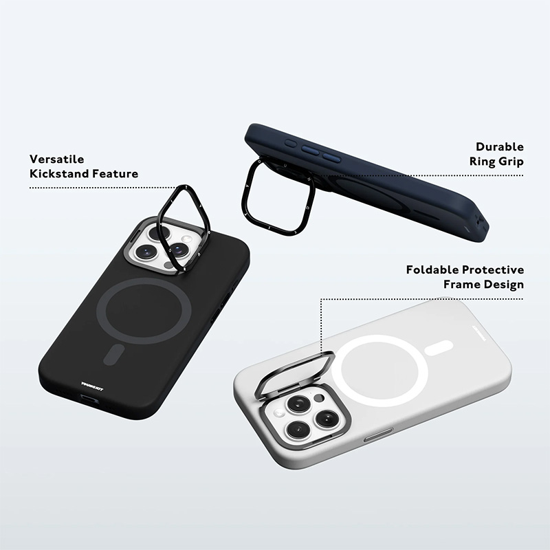قاب سیلیکونی یانگ‌کیت استند دار با مگ‌سیف مناسب آیفون – Youngkit Silicone MagSafe Ring Stand Case