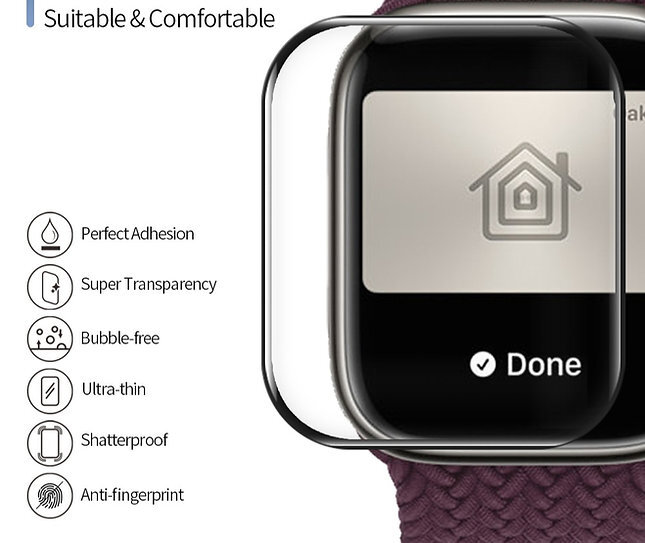 گلس Blueo اپل واچ ساختهشده از ترکیب پلیمری PMMA+PC برای مقاومت بالا، ضد خش و ضربه – طراحی ضد شکستگی و چسبندگی کامل از فروشگاه متیفای