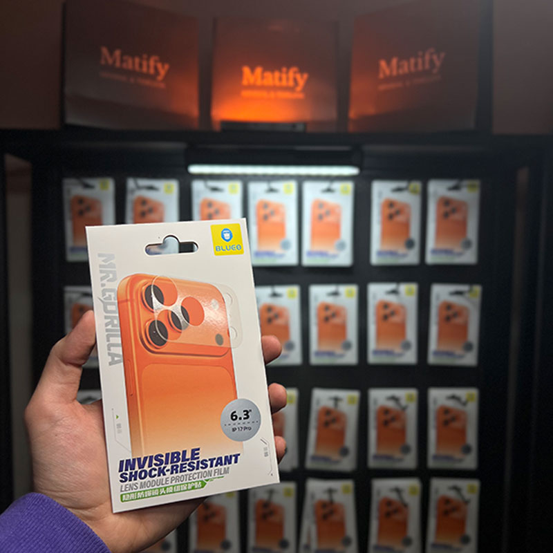 محافظ لنز نامرئی Blueo ضد ضربه مخصوص آیفون 17 با پوشش کامل برآمدگی دوربین-خرید از متیفای