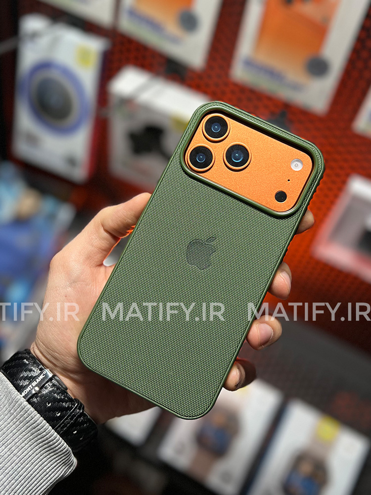 قاب Techwoven اپل رنگ سبز، مناسب آیفون‌های نارنجی، سرمه‌ای و سیلور با طراحی مینیمال و بافت خاص
